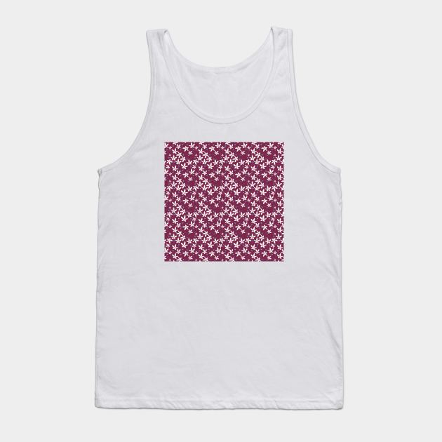 Maroon & White Floral Pattern Tank Top by FloralPatterns